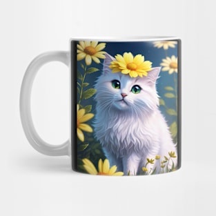 Cat with flowers Mug